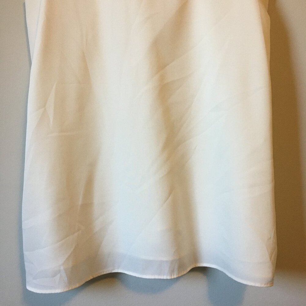 Banana Republic Bi-Layer Chiffon White Tank Top Black Band Shoulder Straps Small - Picture 4 of 13